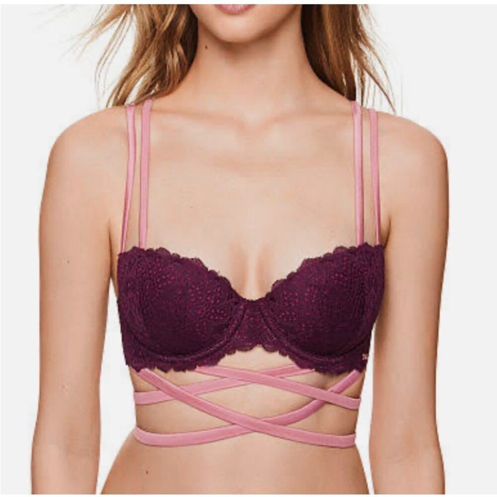 Victoria's Secret PINK Strappy Pushup Balconette Bra NWT
